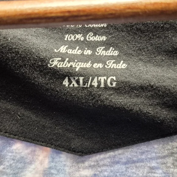 Robert Graham Blue and Orange Skull Graphic T-Shirt, 4XL - Picture 4 of 7